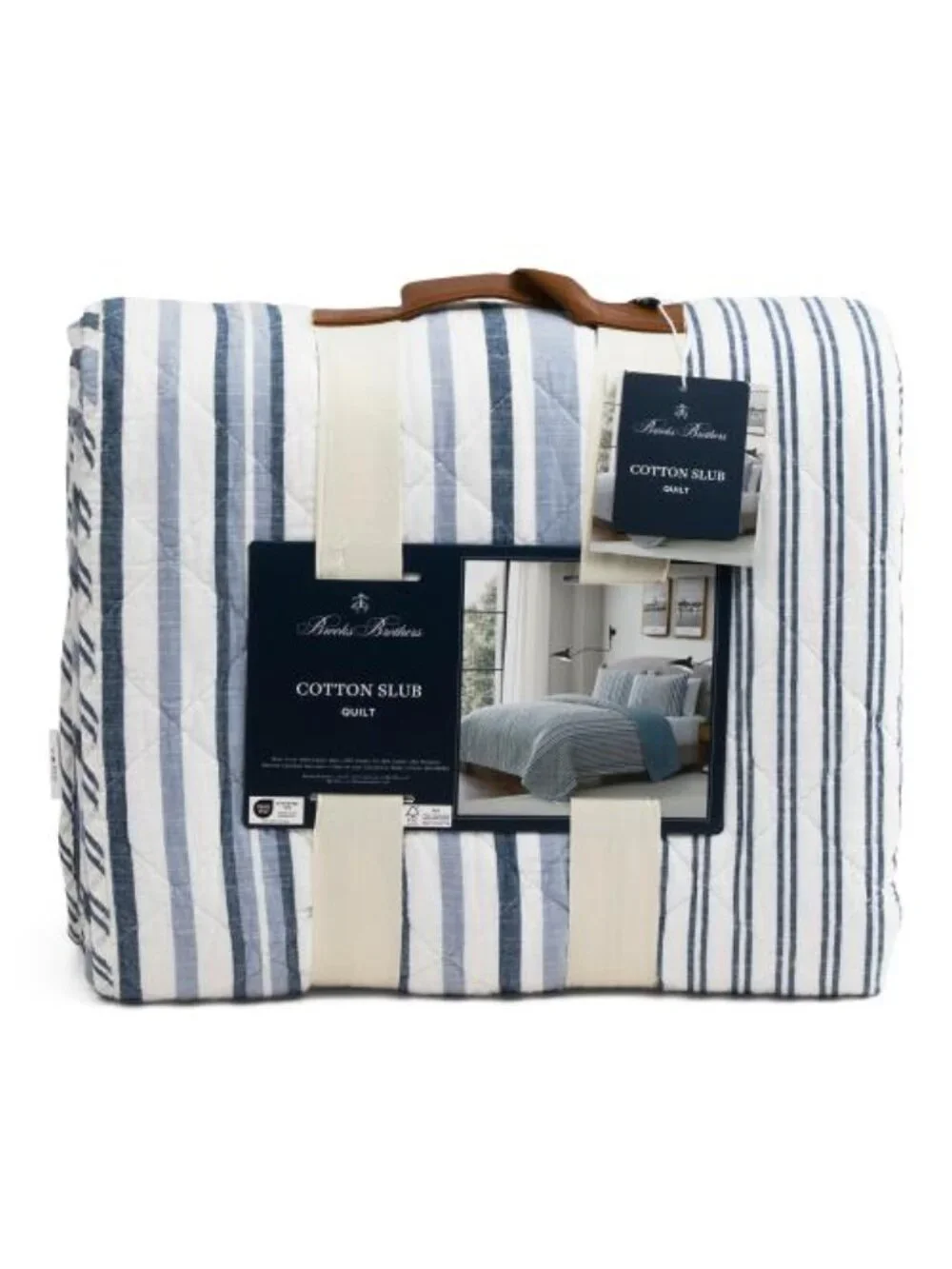 BROOKS BROTHERS Cotton Striped Layering Quilt